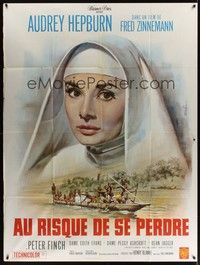 5h609 NUN'S STORY French 1p R60s wonderful art of religious missionary Audrey Hepburn by Mascii!