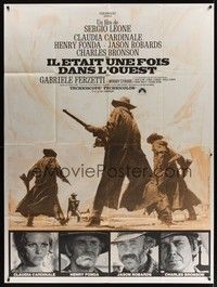 5h614 ONCE UPON A TIME IN THE WEST French 1p R70s Leone, Cardinale, Fonda, Bronson & Robards!