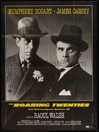 5h634 ROARING TWENTIES French 1p R70s different portrait of James Cagney & Humphrey Bogart!