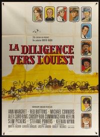5h655 STAGECOACH French 1p '66 Ann-Margret, Red Buttons, Bing Crosby, great Vanni Tealdi art!