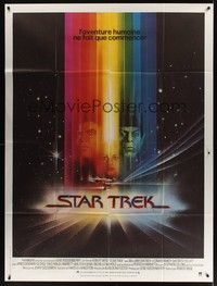 5h656 STAR TREK French 1p '79 cool art of William Shatner, Nimoy & Khambatta by Bob Peak!