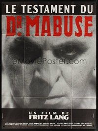 5h667 TESTAMENT OF DR. MABUSE French 1p R80s Fritz Lang's psychotic criminal genius, Deleuse art!