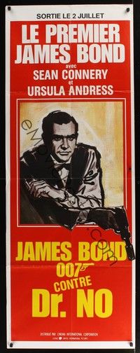 5h340 DR. NO advance French door-panel R80s art of Sean Connery as James Bond 007 with gun!