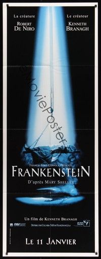 5h348 MARY SHELLEY'S FRANKENSTEIN French door-panel '95 Kenneth Branagh, cool monster image!