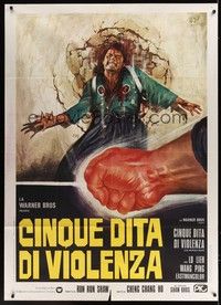 5h074 5 FINGERS OF DEATH Italian 1p '73 best completely different artwork by Antonio Mos!