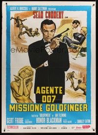 5h133 GOLDFINGER Italian 1p R80s great artwork images of Sean Connery as James Bond 007!