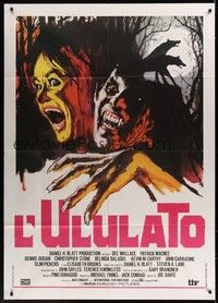5h143 HOWLING Italian 1p '81 Joe Dante, different art of screaming female attacked by werewolf!