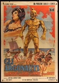 5h150 JASON & THE ARGONAUTS Italian 1p '63 Ray Harryhausen, different art of colossus by Colizzi!