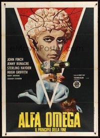 5h155 LAST DAYS OF MAN ON EARTH Italian 1p '74 completely different art of girl w/exposed brain!