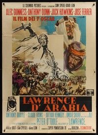 5h156 LAWRENCE OF ARABIA Italian 1p '63 David Lean, Peter O'Toole, different art by Cesselon!