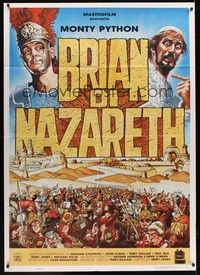 5h157 LIFE OF BRIAN Italian 1p '91 Monty Python, he's not the Messiah, great different art!