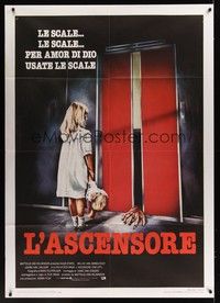 5h158 LIFT Italian 1p '84 De Lift, wild Mittermeier horror art of little girl & corpse in elevator
