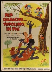 5h184 PER QUALCHE... TOPOLINO IN PIU Italian 1p '66 cool cartoon parody of For a Few Dollars More!