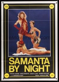 5h191 SAMANTHA BY NIGHT Italian 1p '89 Tracey Adams, Nikki Knights, sexploitation!