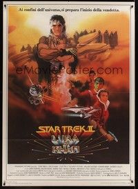 5h200 STAR TREK II Italian 1p '82 The Wrath of Khan, Leonard Nimoy, William Shatner, Bob Peak art!