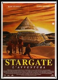 5h201 STARGATE Italian 1p '94 Kurt Russell, James Spader, cool different artwork of pyramid!