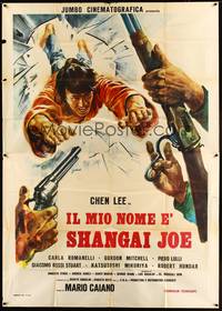 5h249 DRAGON STRIKES BACK Italian 2p '72 Mario Caiano's Il mio nome e Shanghai Joe, cool art!