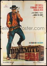 5h251 DYNAMITE JIM Italian 2p '66 Alfonso Balcazar, Stefano art of cowboy with dynamite & gun!