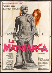 5h276 LIBERTINE Italian 2p '68 La Matriarca, Metzger, art of Catherine Spaak & statue by Nistri!