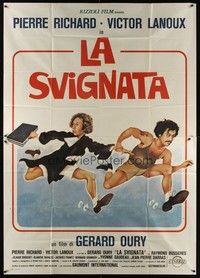5h297 OUT OF IT Italian 2p '78 Gerard Oury's La Carapate, wacky art of guys on the run!