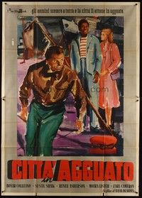 5h302 POOL OF LONDON Italian 2p '51 Basil Dearden directed, cool different art by Ercole Brini!