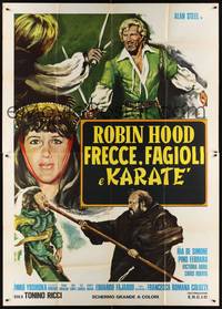 5h307 ROBIN HOOD FRECCE, FAGIOLI E KARATE Italian 2p '76 kung fu & swashbuckler art by Originario!