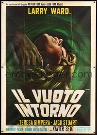 5h311 SHADOW OF DEATH Italian 2p '69 close up art of girl being strangled by Renato Casaro!
