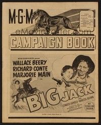 5j008 BIG JACK Australian pressbook '49 Wallace Beery & Marjorie Main, Richard Conte!