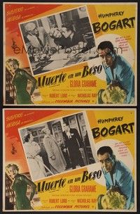 5j057 IN A LONELY PLACE 8 Mexican LCs '50 huge close-up of Humphrey Bogart, sexy Gloria Grahame!