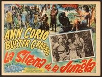 5j062 JUNGLE SIREN Mexican LC '42 explorer Buster Crabbe, sexy tropical Ann Corio!