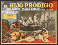 5j090 PRODIGAL Mexican LC '55 different border art of sexiest Lana Turner & Edmond Purdom!