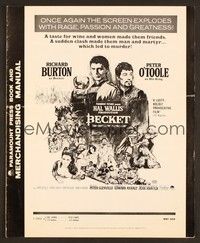 5j192 BECKET pressbook R64 Richard Burton in the title role, Peter O'Toole, John Gielgud