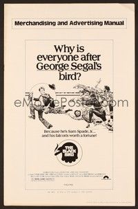 5j207 BLACK BIRD pressbook '75 George Segal, Maltese Falcon parody, art by Drew Struzan!