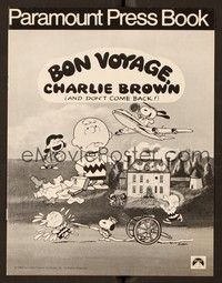 5j221 BON VOYAGE CHARLIE BROWN pressbook '80 Peanuts, Snoopy, Charles M. Schulz art!