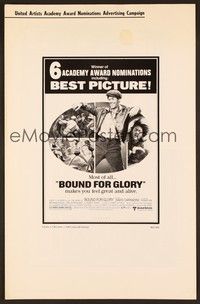 5j226 BOUND FOR GLORY pressbook '76 David Carradine as folk singer Woody Guthrie!