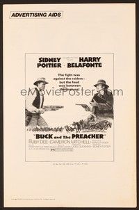 5j235 BUCK & THE PREACHER pressbook '72 Sidney Poitier and Harry Belafonte face off!