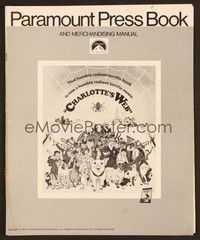 5j262 CHARLOTTE'S WEB pressbook '73 E.B. White's farm animal cartoon classic!