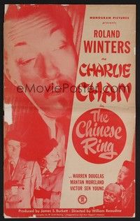 5j269 CHINESE RING pressbook '48 close-up of Roland Winters as Asian detective Charlie Chan!