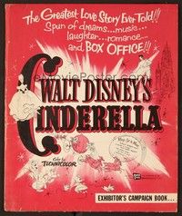 5j273 CINDERELLA pressbook R57 Walt Disney classic romantic musical fantasy cartoon!