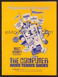 5j284 COMPUTER WORE TENNIS SHOES pressbook '69 Walt Disney, young Kurt Russell & wacky machine!