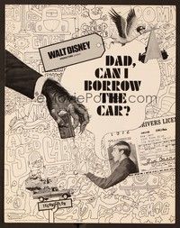 5j305 DAD CAN I BORROW THE CAR pressbook '70 ultra rare Walt Disney short about learning to drive!