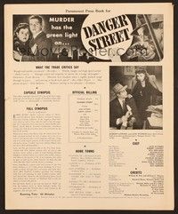 5j307 DANGER STREET pressbook '47 Jane Withers, it's one way... to MURDER and DEATH!