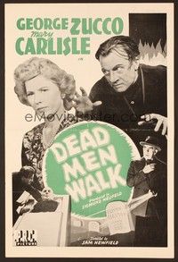 5j313 DEAD MEN WALK pressbook '43 George Zucco, Mary Carlisle, Dwight Frye, satanic horror!