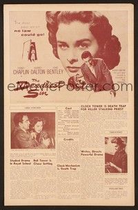 5j314 DEADLIEST SIN pressbook '56 Sydney Chaplin, pretty Audrey Dalton!