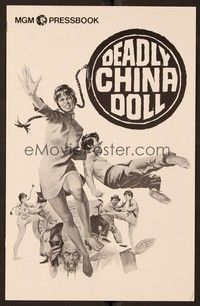 5j317 DEADLY CHINA DOLL pressbook '73 The Opium Trail, sexy Angela Mao, violent & delicious!
