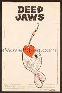 5j322 DEEP JAWS pressbook '76 Candy Samples & Kitten Natividad as nympho mermaids!