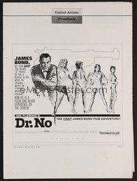 5j343 DR. NO pressbook '62 Sean Connery is the most extraordinary gentleman spy James Bond 007!