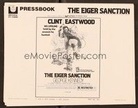 5j356 EIGER SANCTION pressbook '75 Clint Eastwood's lifeline was held by the assassin he hunted!