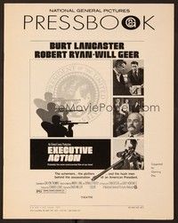 5j370 EXECUTIVE ACTION pressbook '73 Burt Lancaster, Robert Ryan, JFK assassination!