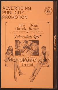 5j373 FAHRENHEIT 451 pressbook '67 Francois Truffaut, Julie Christie, Oskar Werner, Ray Bradbury!